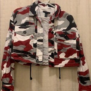 camo cropped jacket